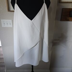 Bar III White Layered Camisole Top